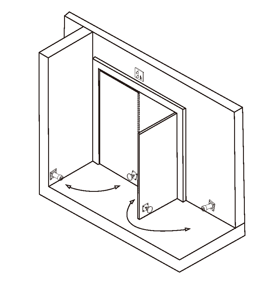 電磁釋放器防火門安裝示意圖