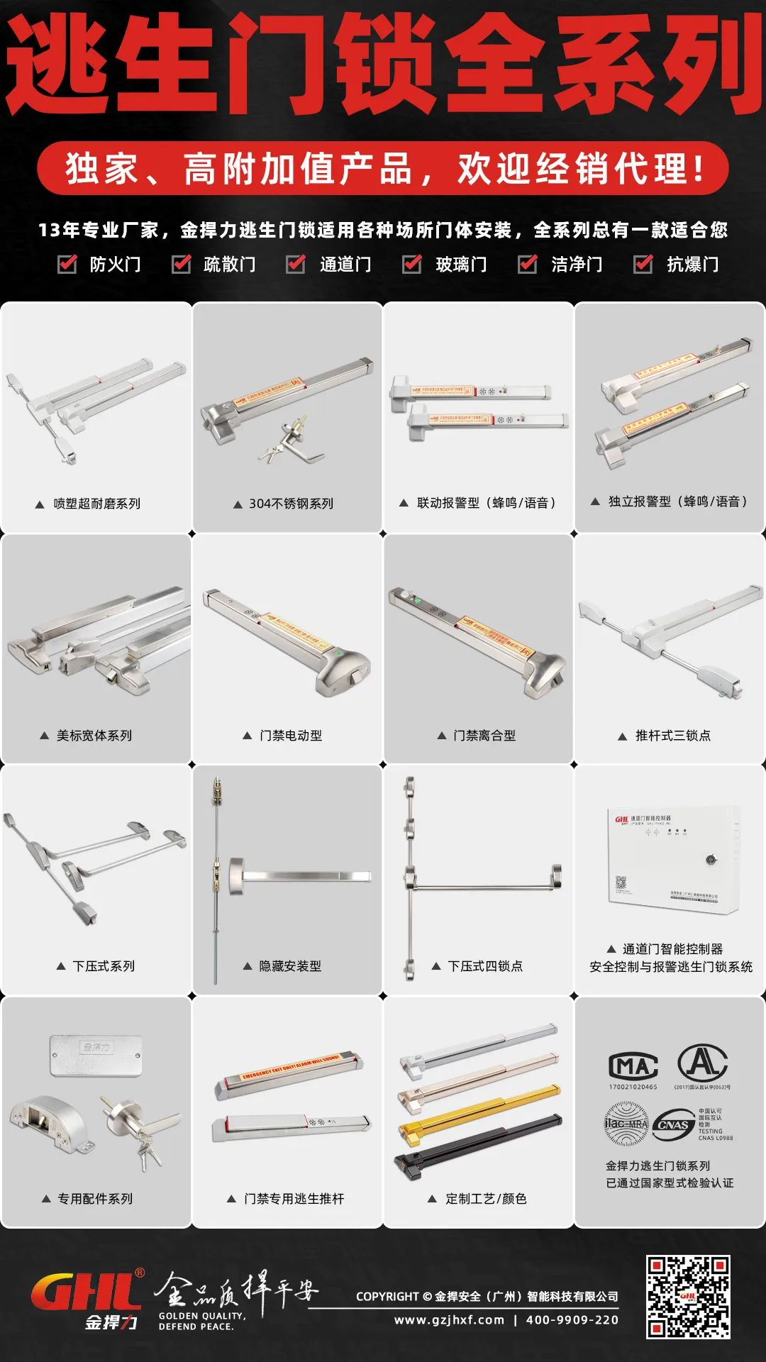 金捍力逃生門鎖全系列