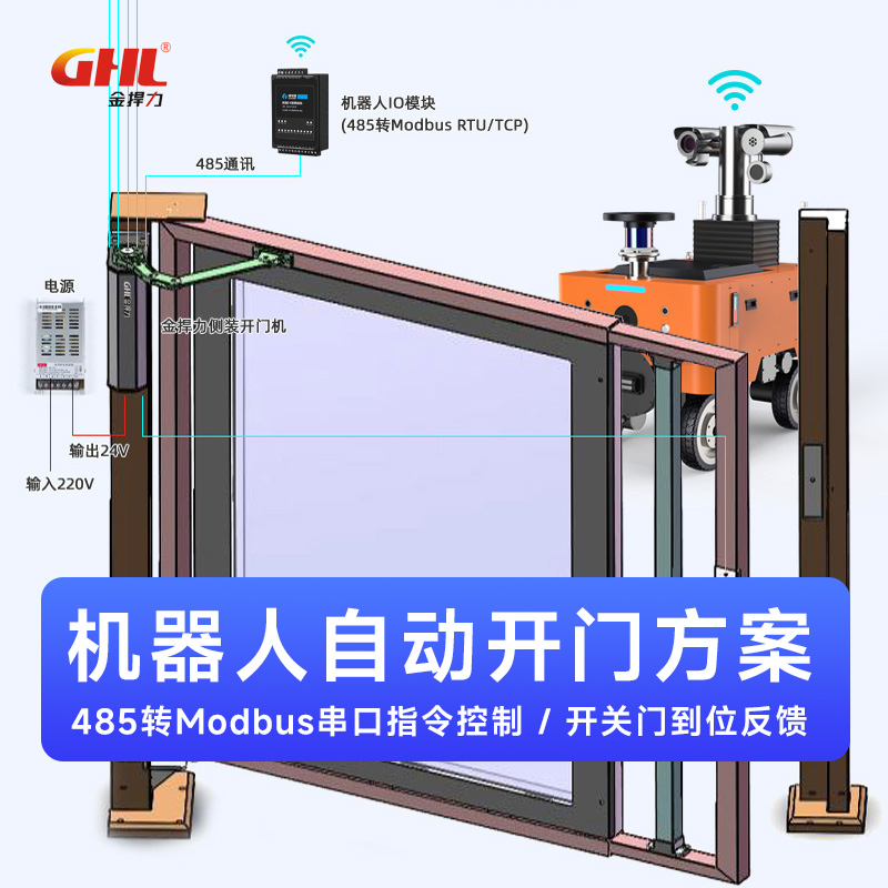 巡檢機(jī)器人485通訊側(cè)裝自動(dòng)開門機(jī)AGV曲臂電動(dòng)閉門器 金捍力