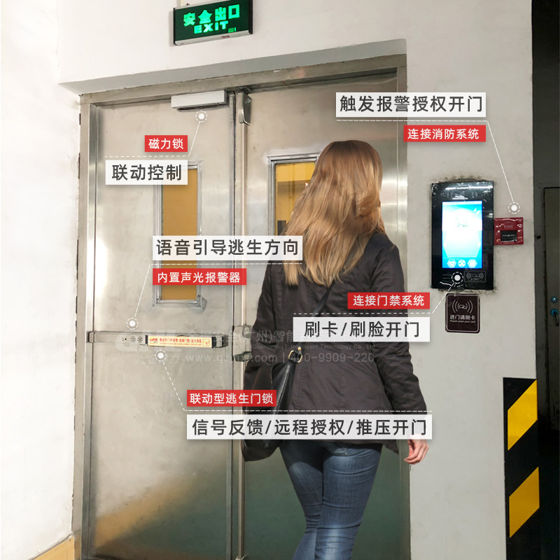 消防聯(lián)動報警推桿鎖 門禁式逃生門鎖 安全控制與報警逃生門鎖系統(tǒng) 金捍力