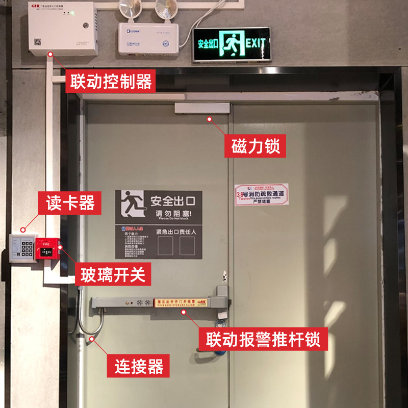 消防推桿鎖逃生門鎖全系列 平推式防火門鎖 可選聯(lián)動(dòng)報(bào)警電動(dòng)門禁功能 金捍力