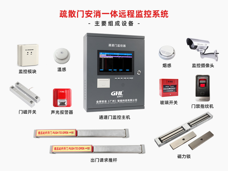 金捍力疏散門安消一體遠(yuǎn)程監(jiān)控系統(tǒng)主要組成設(shè)備