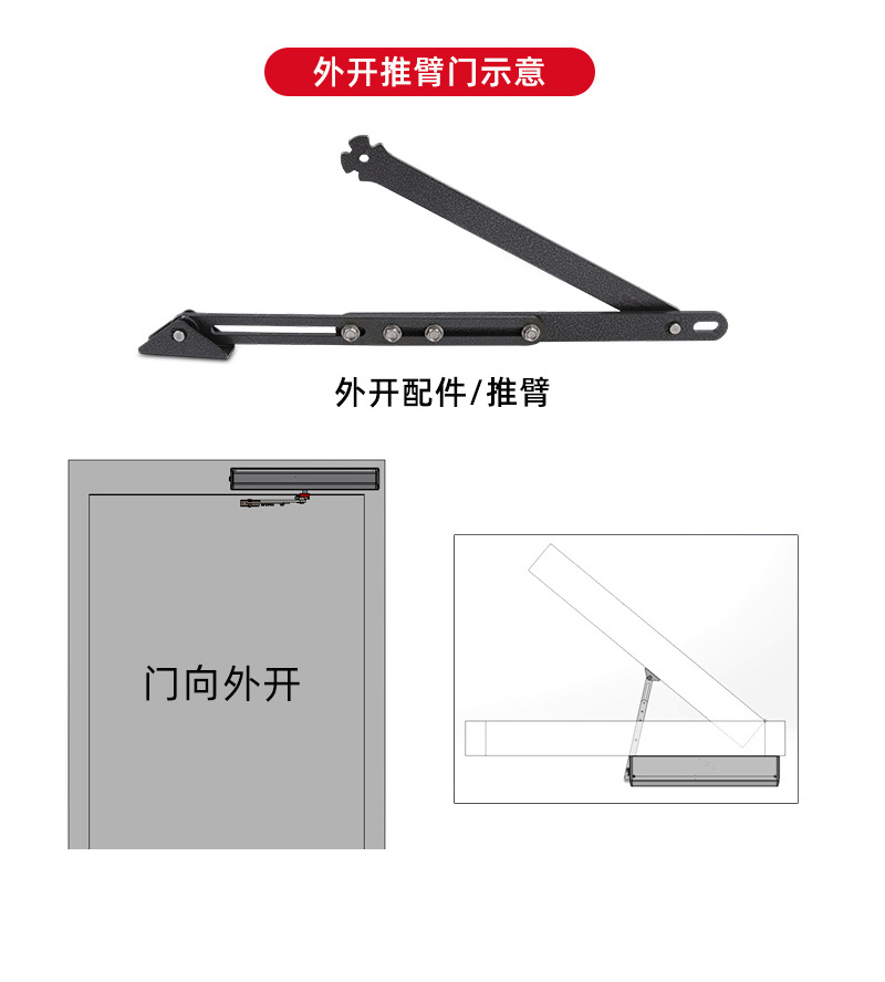 開門機(jī)外開門折疊桿