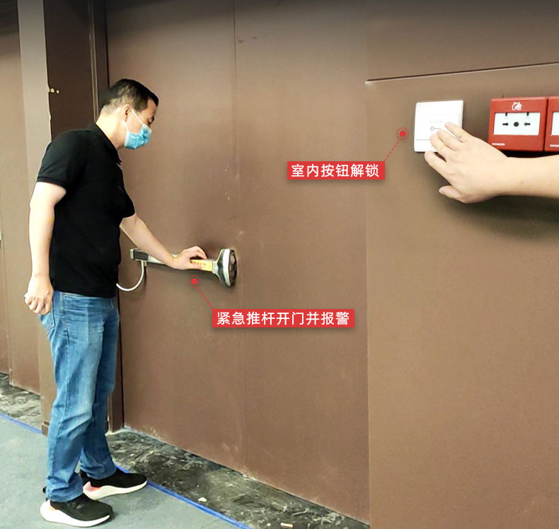 機(jī)電一體設(shè)計(jì)，緊急推桿開門并報警
